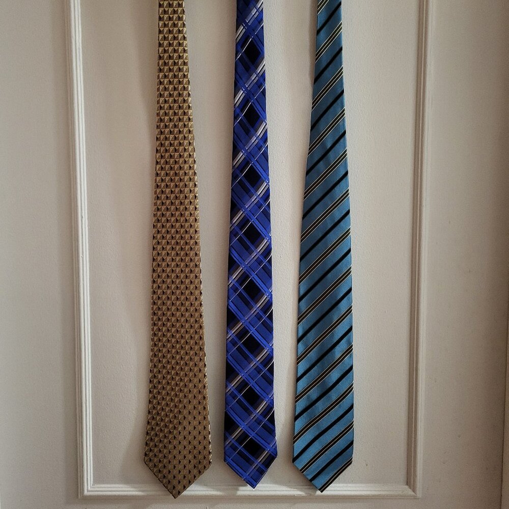 Geoffrey Beene 100% Silk Tie Bundle (Lot of 3)